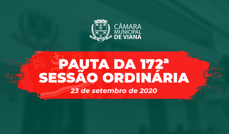 PAUTA DA 172ª SESSÃO ORDINÁRIA 