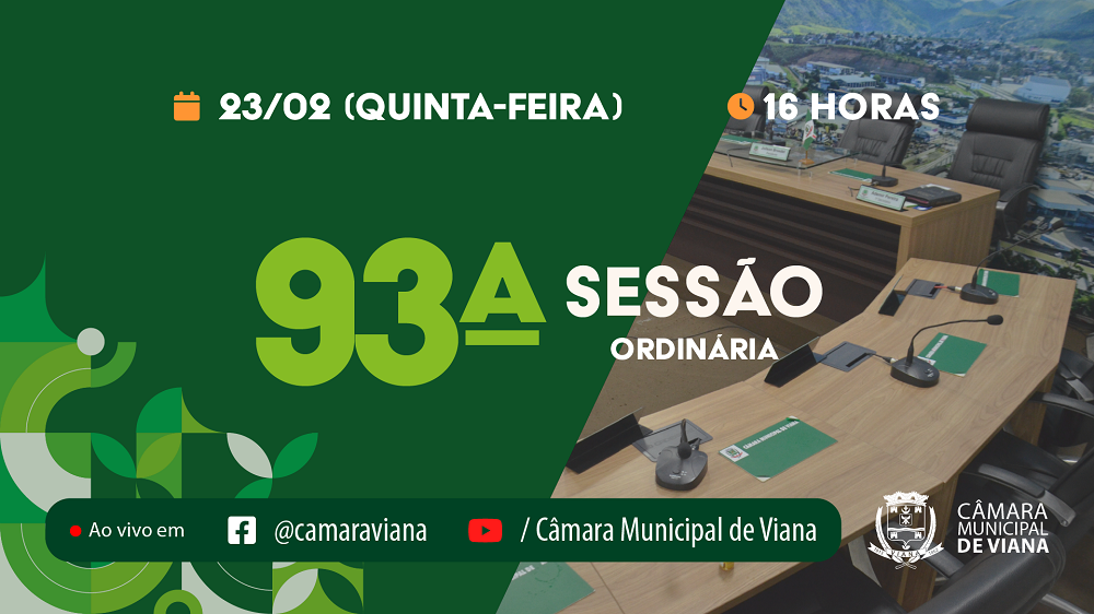 PAUTA DA 93ª SESSÃO ORDINÁRIA