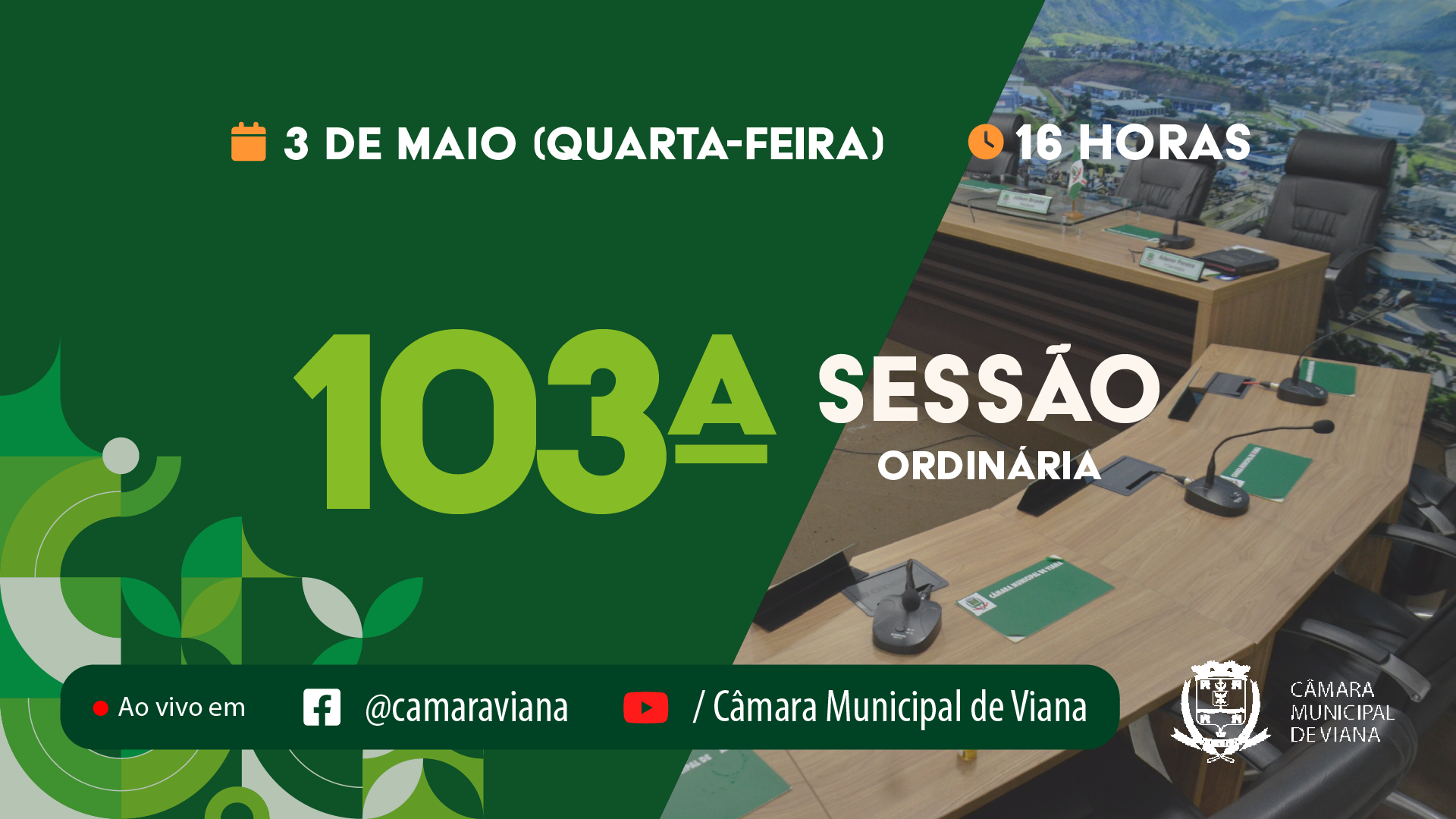 PAUTA DA CENTÉSIMA TERCEIRA (103ª) SESSÃO ORDINÁRIA
