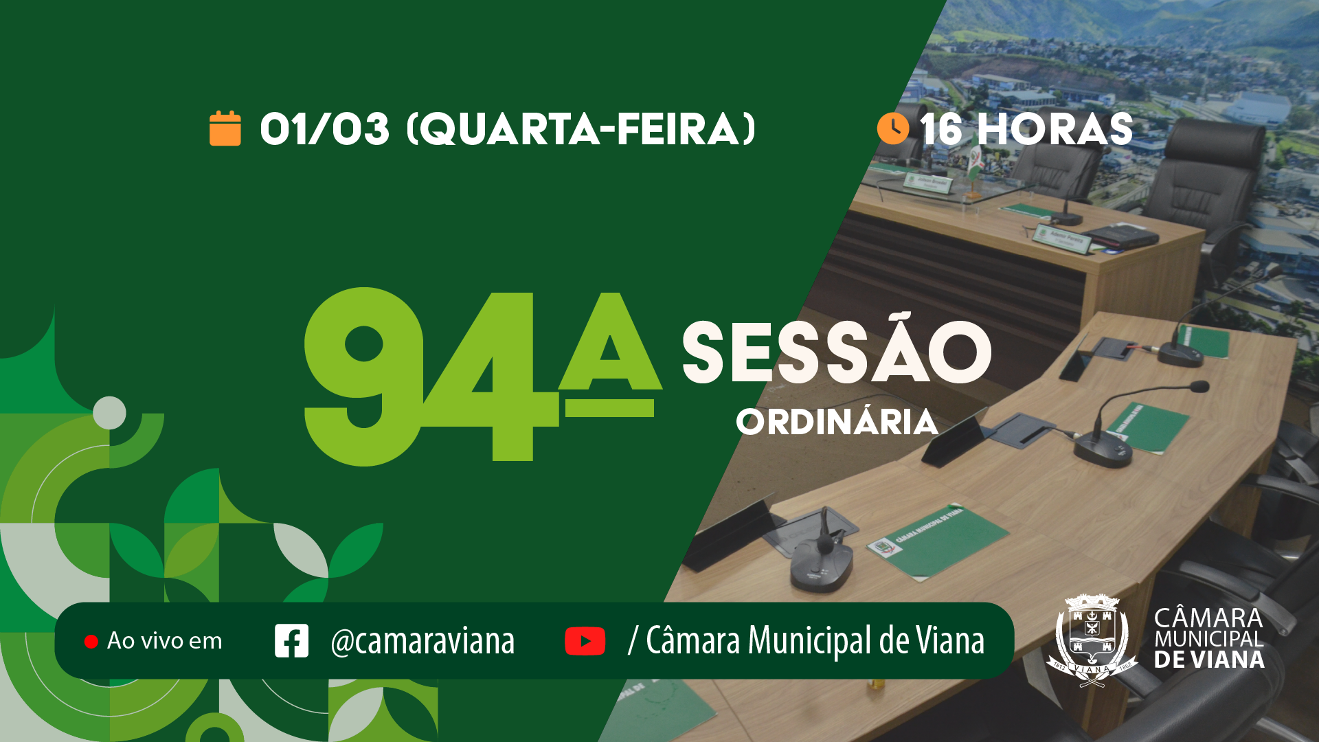 PAUTA DA NONAGÉSIMA QUARTA (94ª) SESSÃO ORDINÁRIA 