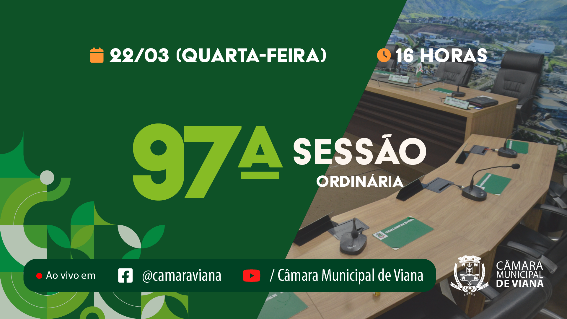 Notícia: PAUTA DA NONAGÉSIMA SÉTIMA (97ª) SESSÃO ORDINÁRIA