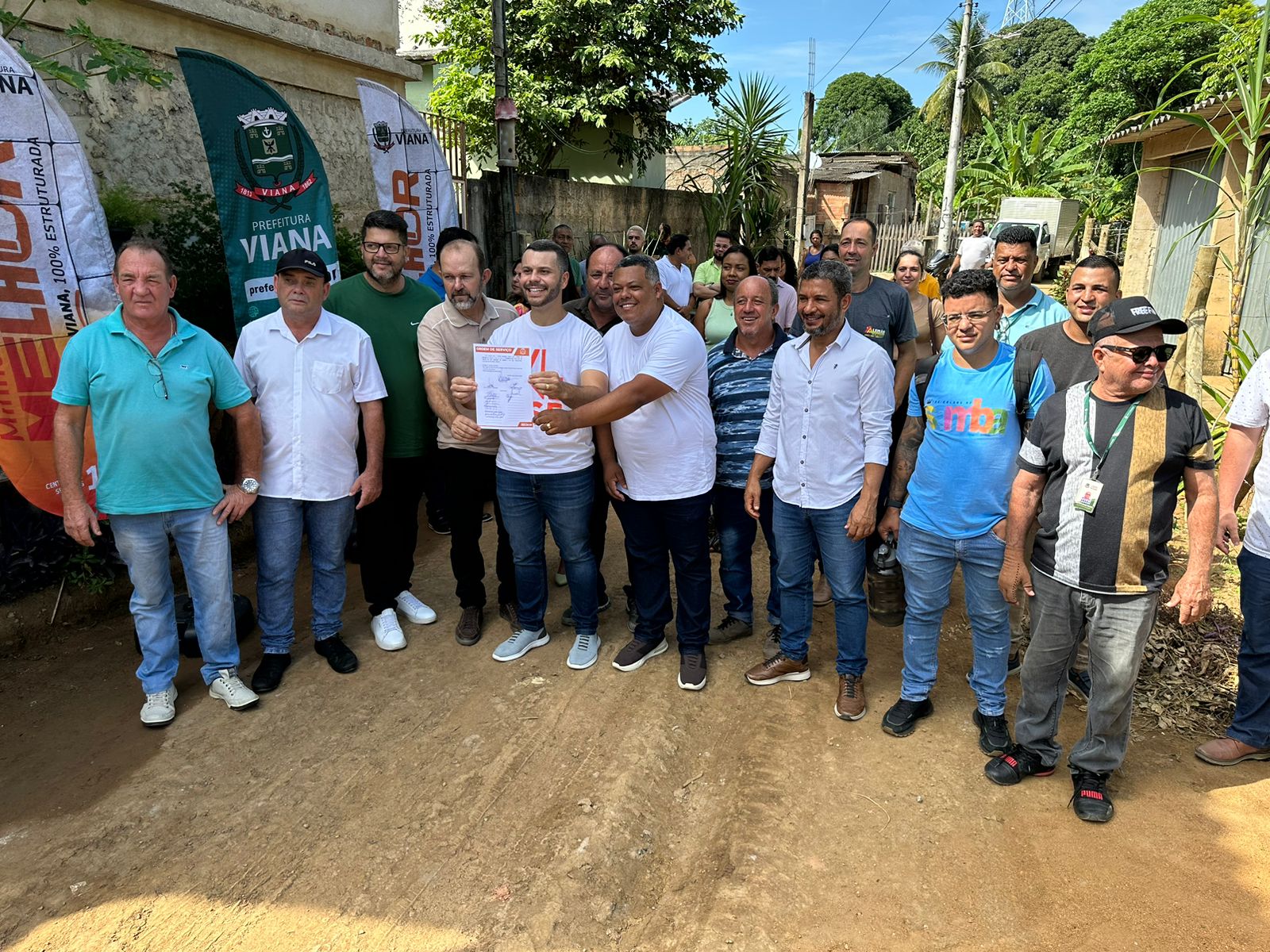 Bairro Areinha recebe ordem de serviço para pavimentação de ruas